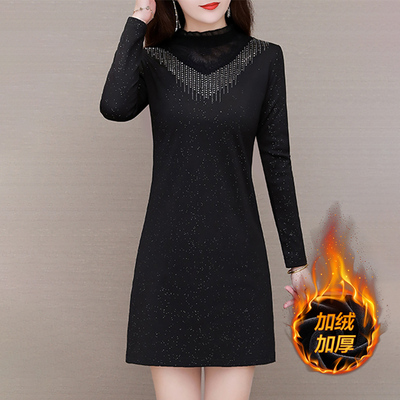 女士打底衫2025新款今年流行爆款可外穿加绒加厚中长款遮屁股上衣