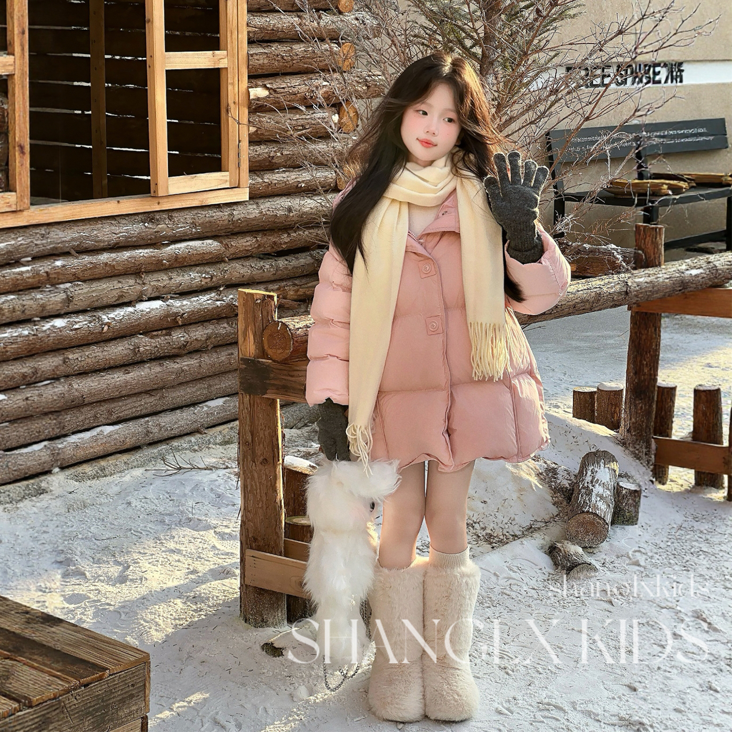 粉色羽绒服女童中长款保暖爆款2025新款冬季加厚青少年儿童超好看