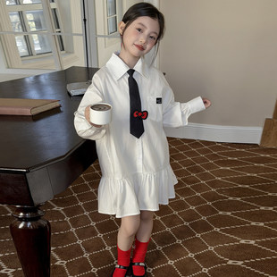 专柜女童白色连衣裙夏季薄款2025新款儿童公主裙超好看裙子女孩绝