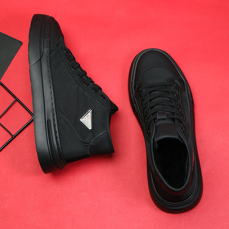 软底厚底加绒帆布棉鞋