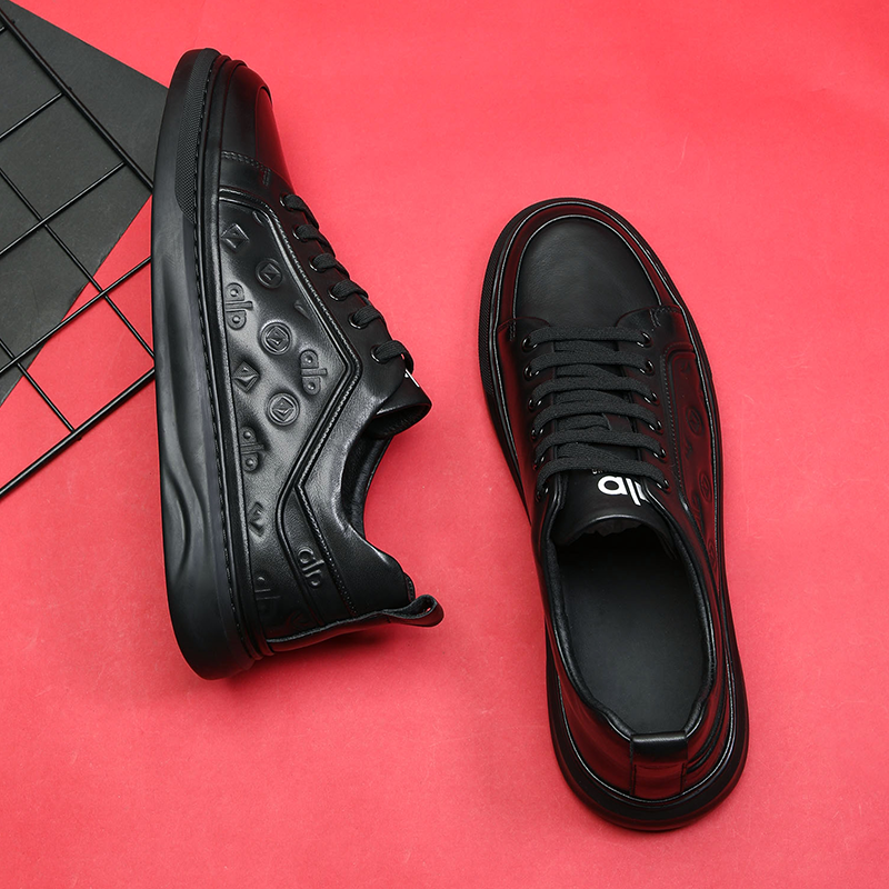 头层牛皮板鞋男加绒保暖