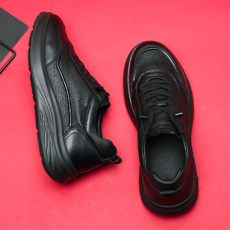 头层软牛皮运动皮鞋软底轻便