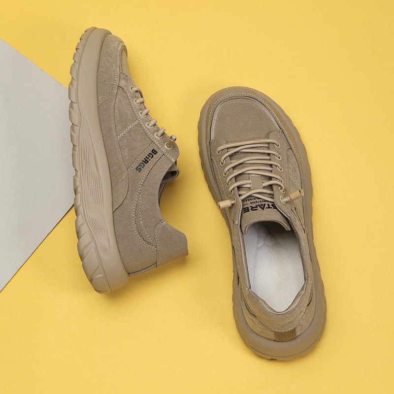 舒适宽脚男鞋2026新款春夏季透气发泡软厚底一脚蹬老钱风帆布鞋男