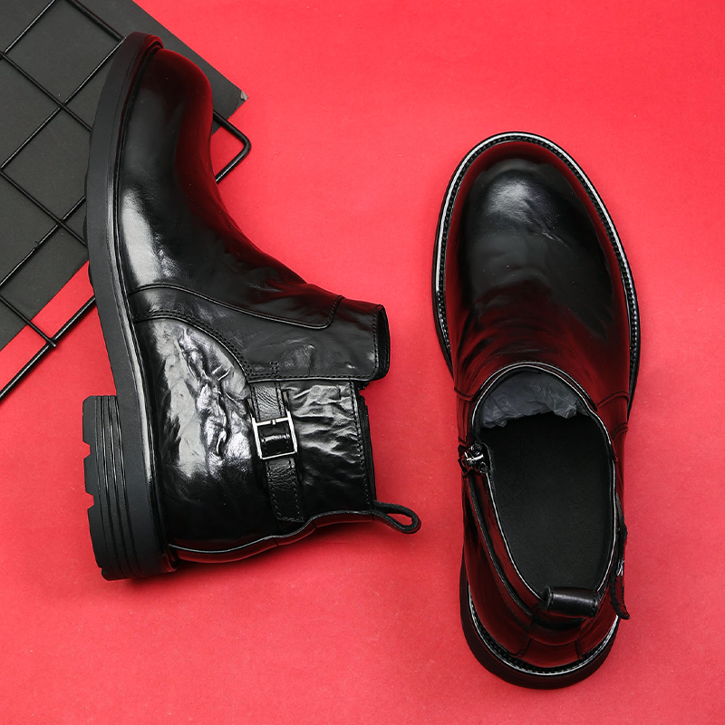 头层牛皮英伦风切尔西靴