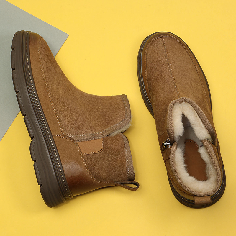 冬季雪地靴保暖牛皮男鞋