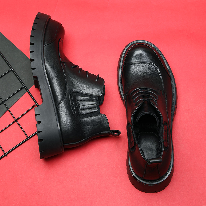 头层牛皮马丁靴冬季保暖棉靴