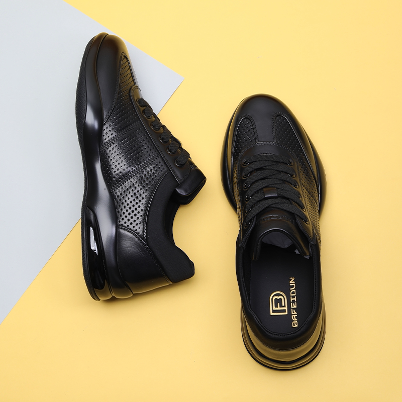 VIFIRFAR老钱风运动皮鞋男2026新款夏季透气孔发泡软底轻便男鞋