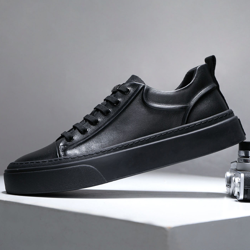 耐磨休闲板鞋真皮男鞋