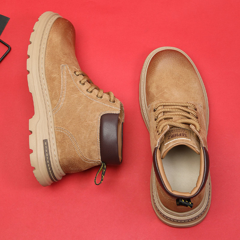 翻毛皮鞋马丁靴男冬轻便复古百搭