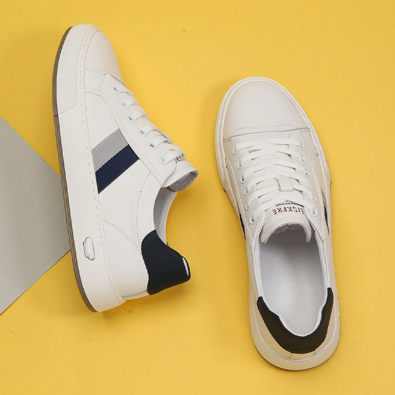 VIFIRFAR鞋子男鞋板鞋男款2026新款春休闲头层牛皮平底低帮小白鞋