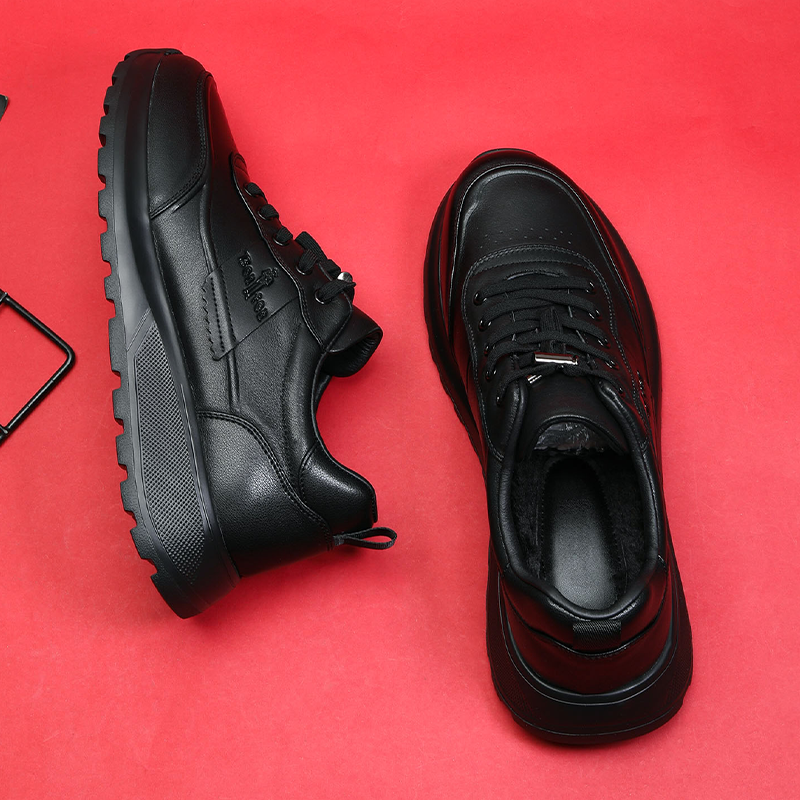 头层牛皮冬季棉鞋保暖发泡轻软底