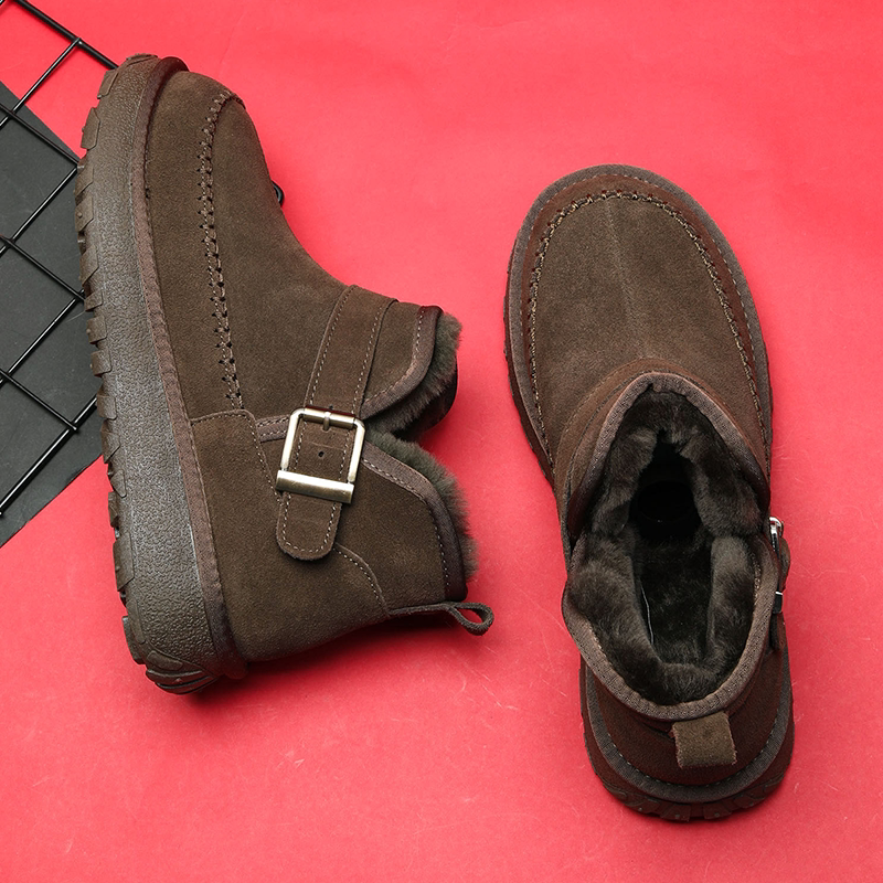 勃肯鞋男时尚雪地靴男鞋2025新款冬季厚底防滑加厚羊毛保暖大棉鞋