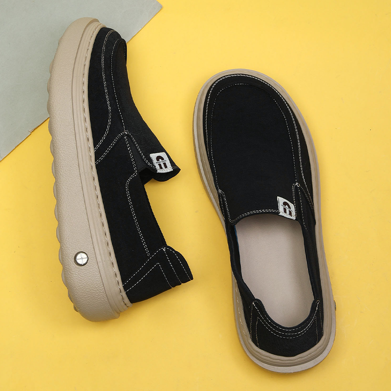 一脚蹬男鞋2026新款夏季透气小板鞋宽脚舒适休闲软底轻帆布鞋男款