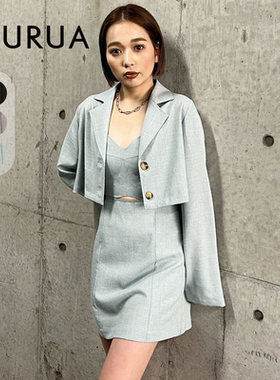 MURUA2024夏季时尚性感风显瘦短外套优雅吊带裙两件套0124203007
