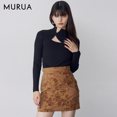 MURUA25秋冬新品新中式修身复古旗袍盘扣毛针织衫上衣0125526021