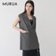新品 通勤无袖 毛边西装 MURUA25夏季 衬衫 领连衣裙两件套0125303055