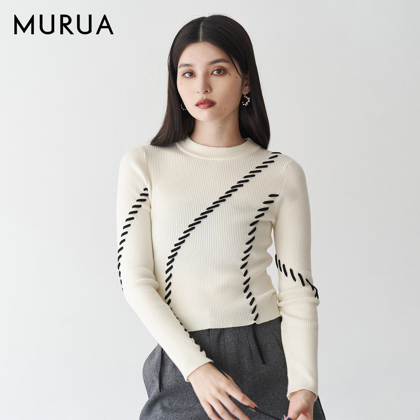MURUA25秋季新品长袖毛针织衫女