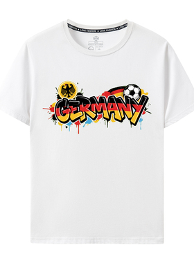 德国国家队T恤2026世界杯球迷维尔茨短袖涂鸦潮流纯棉上衣男女款