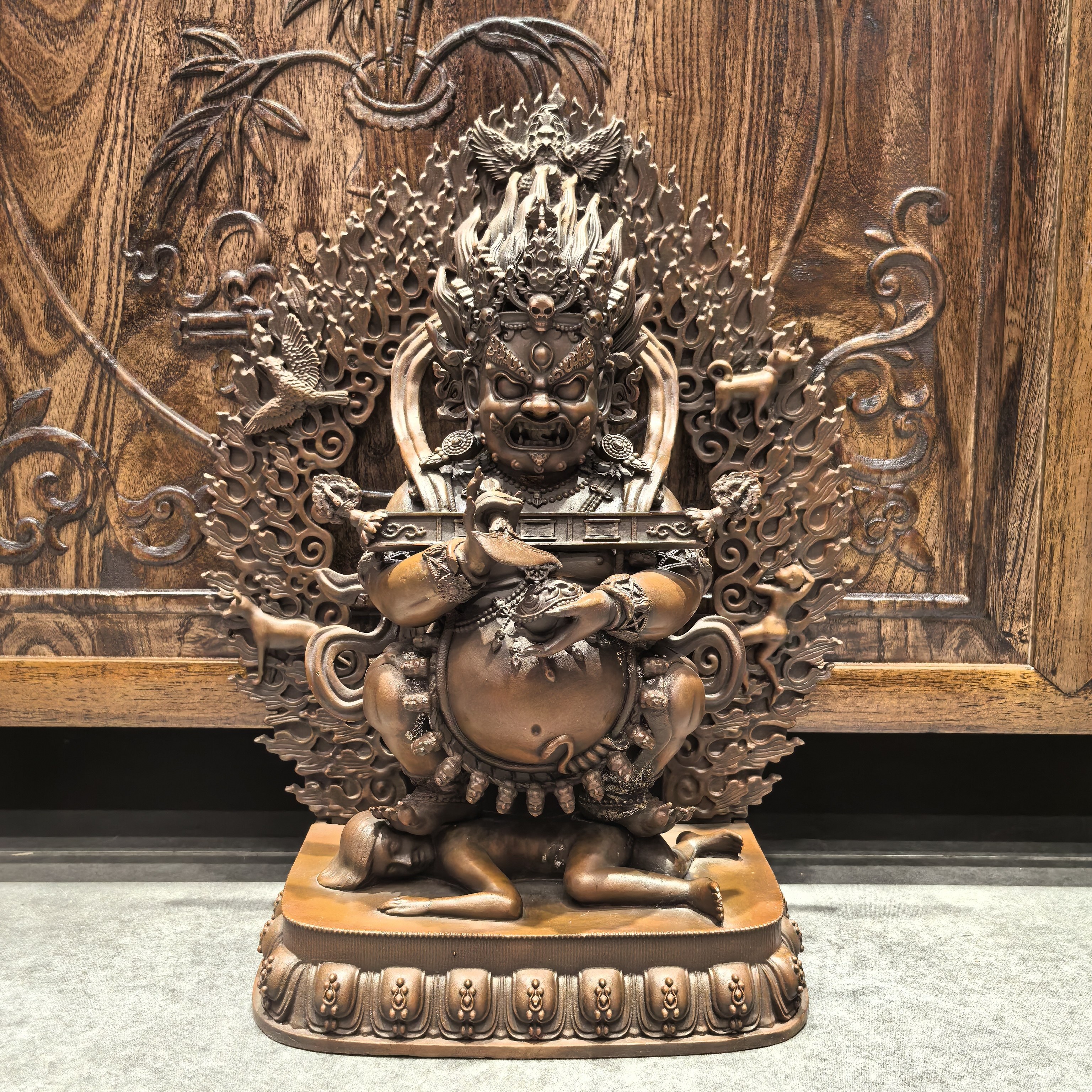宝帐怙主/红棒玛哈嘎拉/大黑天/玛哈嘎拉/34cm红铜萨迦派佛像