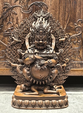 宝帐怙主/红棒玛哈嘎拉/大黑天/玛哈嘎拉/34cm红铜萨迦派佛像