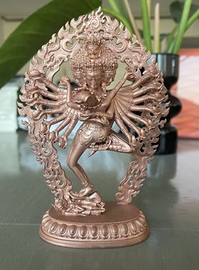 喜金刚/杰巴多杰/多吉/饮血金刚15cm紫铜佛像梵天佛堂摆件