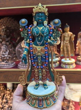 绿度母/度姆/立姿绿度母/卓玛/梵天藏传23cm精品彩绘佛像