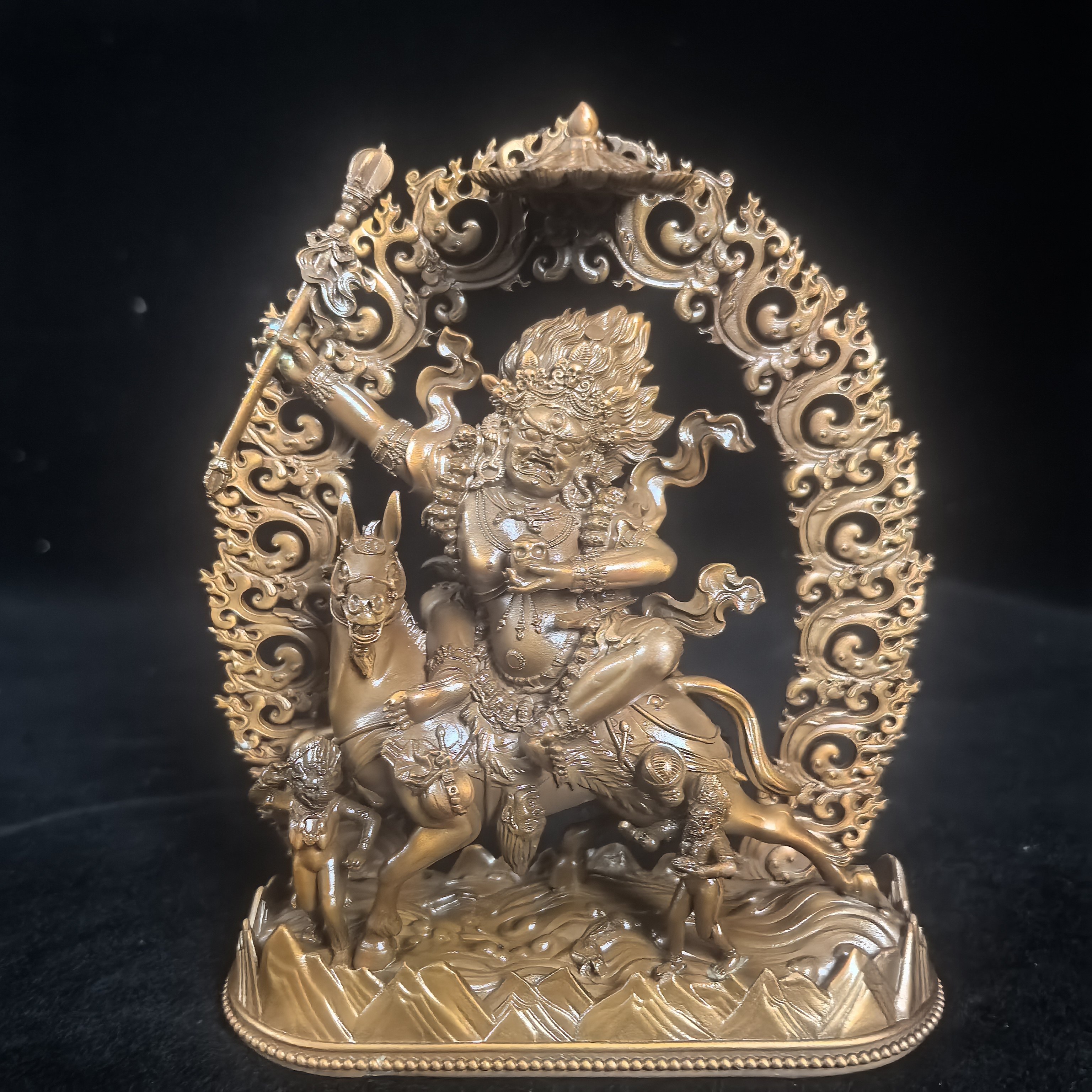 吉祥天母班丹拉姆12公分红铜佛像梵天藏传佛堂供奉摆件