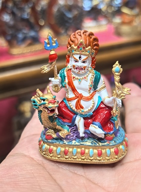 白财神/白宝藏王/骑龙财神/藏拉噶波/赞巴拉/5cm彩绘佛像招财摆件