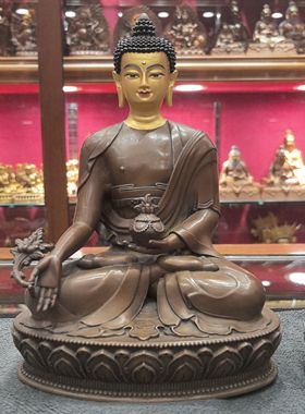 药师八佛/药师佛/药师八变/23cm紫铜佛像梵天造像佛堂摆件（8尊）