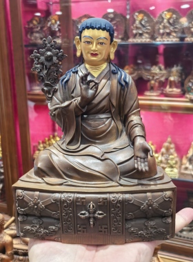 仲敦巴尊者/嘉瓦郡乃/仲敦巴/阿底峡/觉沃杰/19.5cm紫铜佛堂佛像