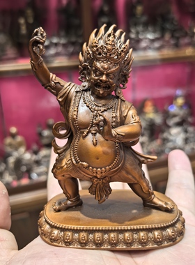 金刚手菩萨/恰那多杰/二臂金刚手菩萨/金刚手/12cm紫铜佛像摆件