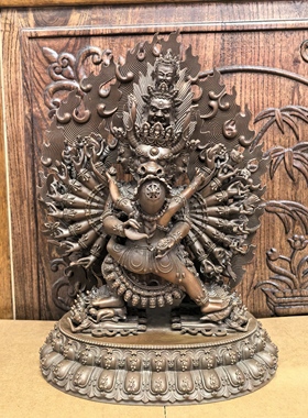 大威德金刚/独雄/大威德/独勇大威德/30cm红铜佛像梵天藏传摆件