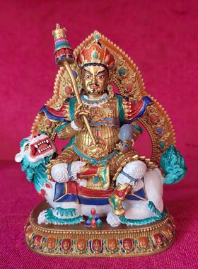 财宝天王/多闻天王/毗沙门/12cm彩绘佛像梵天造像佛堂供奉摆件