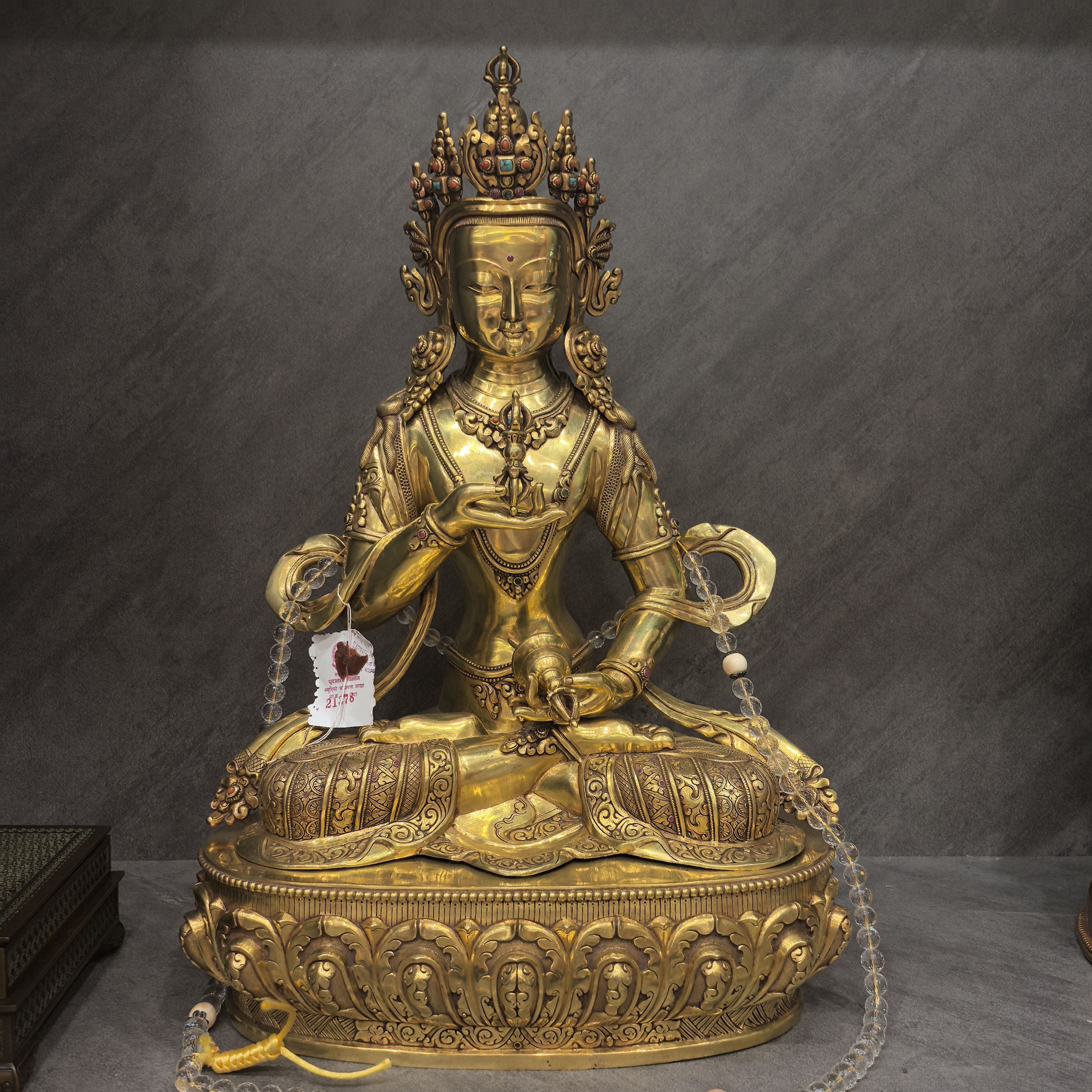 已售罄/金刚萨埵/班扎萨埵/尼泊尔手工佛像/鎏金佛像/百字明/45cm