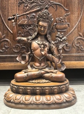文殊/文殊菩萨/文殊师利/降白央/文殊普贤/33cm红铜佛像佛堂摆件