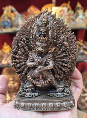 大威德/独雄/大威德金刚/独勇大威德/15cm红铜佛像佛堂供奉摆件