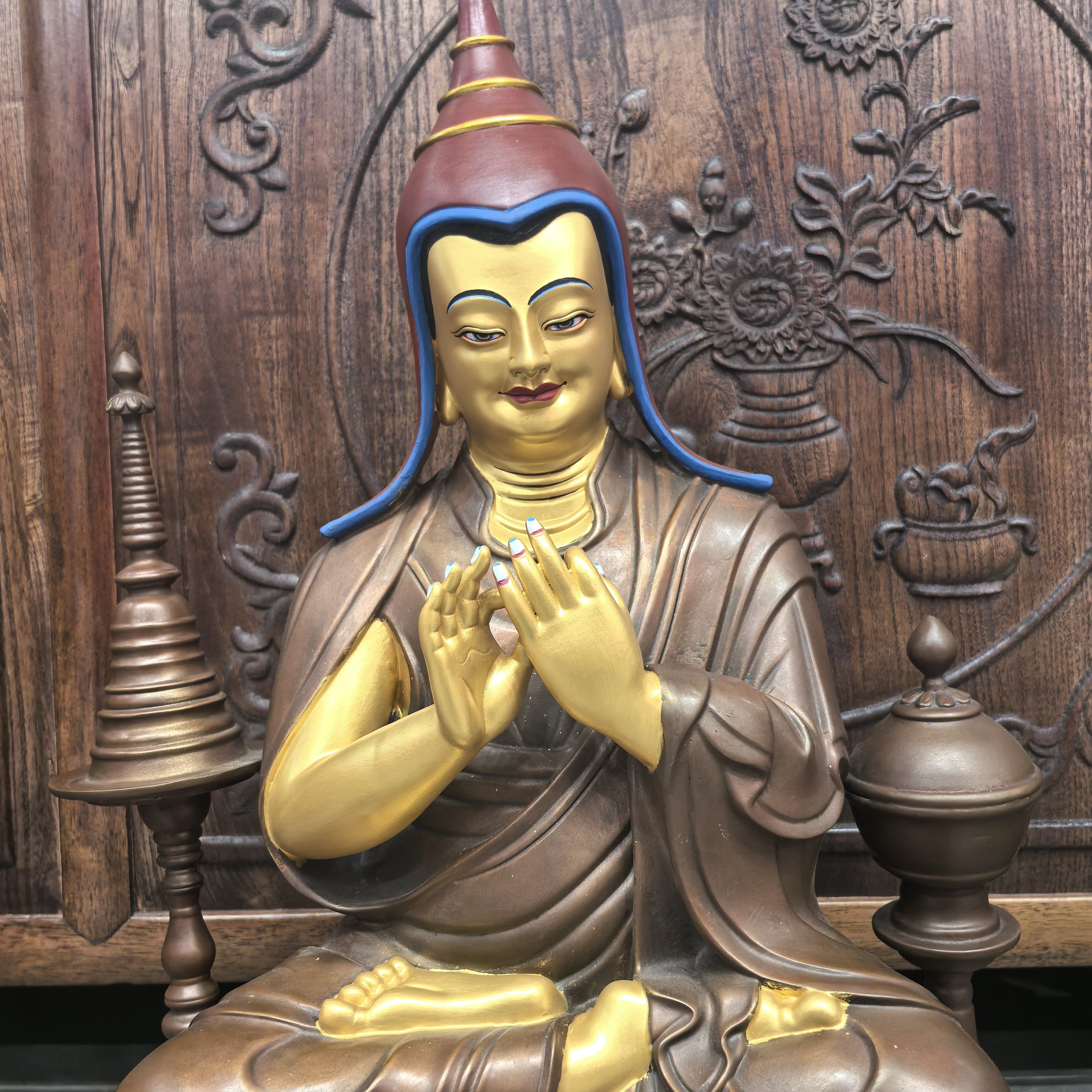 阿底峡/阿底峡尊者/觉沃杰/45cm红铜佛像精品梵天佛堂供奉摆件