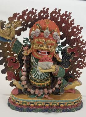 黑袍金刚/玛哈嘎拉/大黑天/噶举派大黑天/二臂大黑天/佛堂摆件