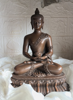 阿弥陀佛/阿波眉/23cm紫铜佛像梵天造像佛堂供奉摆件