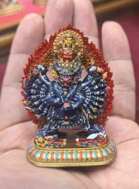 大威德/大威德金刚/独雄/独勇大威德/6cm彩绘佛像佛堂供奉摆件
