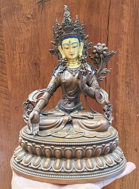 白度母/白度姆/度母/度姆/度母菩萨/23cm红铜佛像梵天供奉摆件