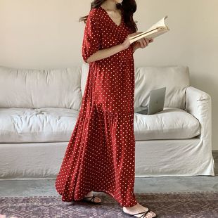 绵绸 高品质棉绸睡裙女夏季 甜美短袖 连衣裙子人造棉加长款 大码