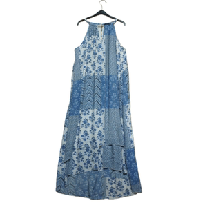 波西米亚风无袖 裙子 棉绸印花连衣裙女夏度假风长裙显瘦高级感无袖