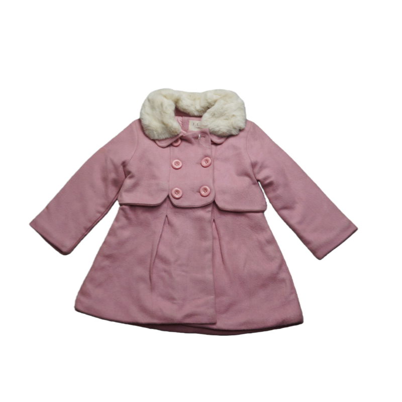 女童加厚百搭气质中长款毛呢外套