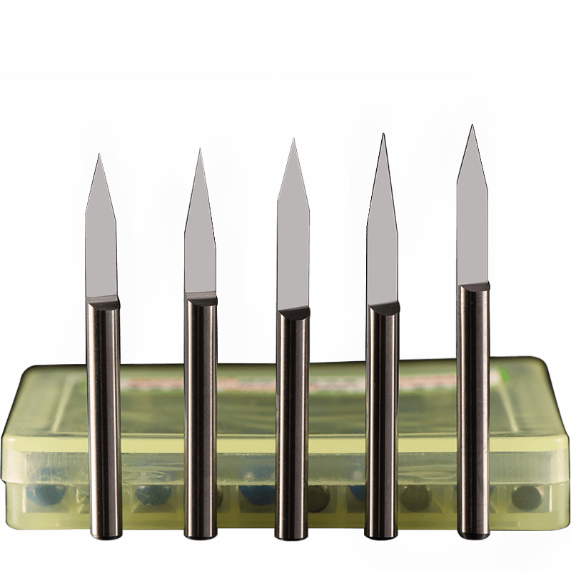 威特精磨3.175毫米平底尖刀浮雕锥度尖刀数控电脑雕刻机刀具盒装