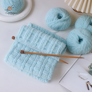 云朵奶芙饼干围巾编织材料包慕斯棉冬季手作棒针自制diy手工礼物