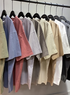 Customized 250g Vintage Washed Cotton Heavyweight T-Shirt