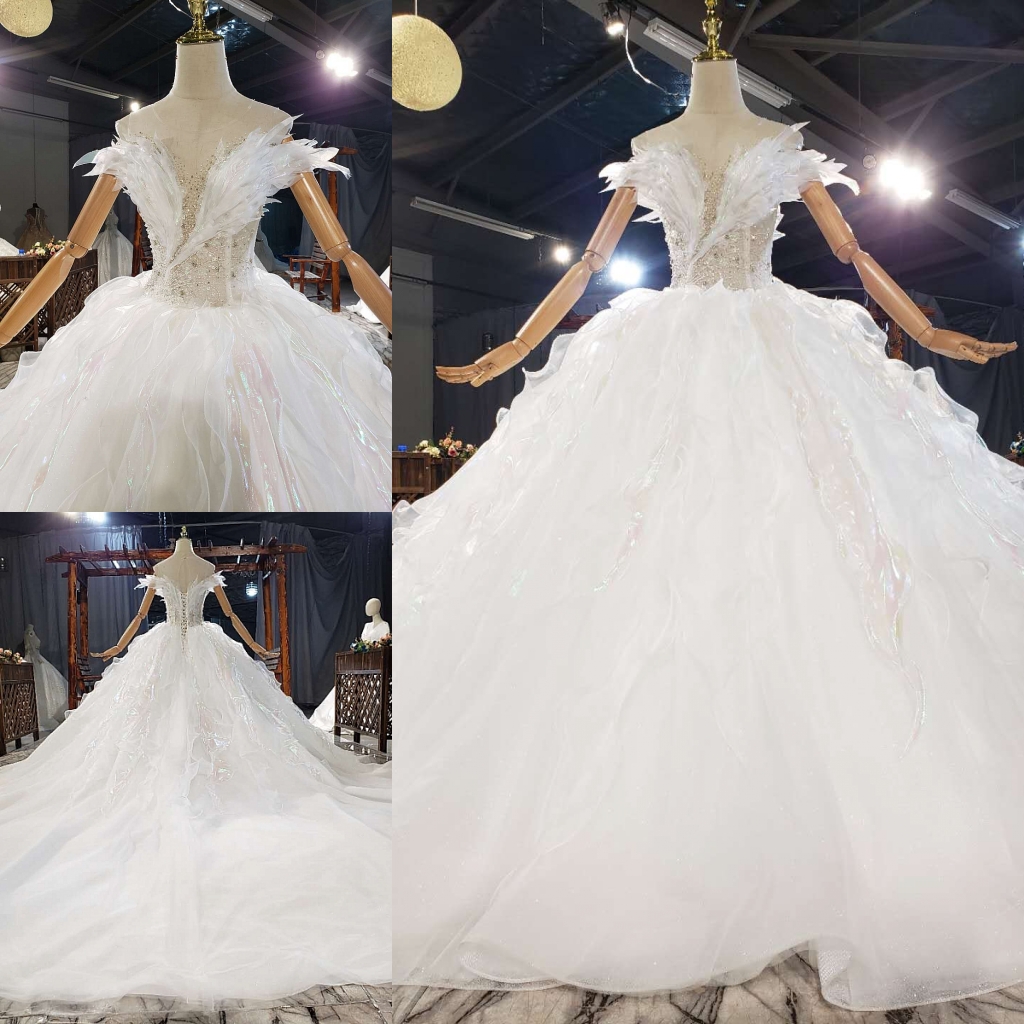 0宫廷抖音红包大拖尾婚纱礼服