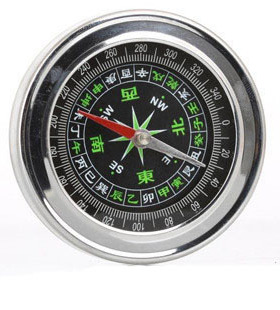大号 不锈钢罗盘指南针/指北针 旅游野营直径75MM中文指南金属