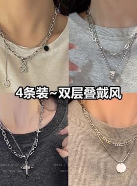 双层叠戴项链女轻奢小众情侣饰品